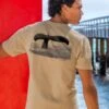 Wyland® Whale Tail Brushed - Kona Coffee Dyed Short Sleeve Crewneck T-Shirt