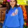 Ashley Cherish - Blue Hawaii Dyed Long Sleeve Lightweight Pullover