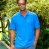 Tribal Deep Hunter - Blue Hawaii Dyed Short Sleeve Pique’ Polo Shirt