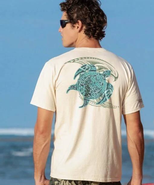 Tribal Honu Nalu - Coconut Dyed Short Sleeve Crewneck T-Shirt -Freedom Style Shop fd331a3f 58bf 4561 829e aff36ac57678